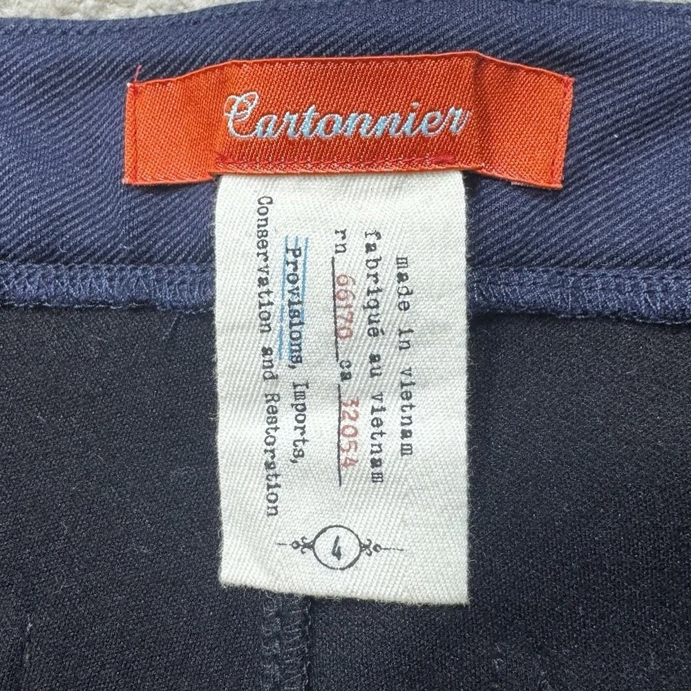 Cartonnier Pants Womens 4 Anthropologie Dress Slacks Black Side Zip Button 29x26 - Picture 4 of 14